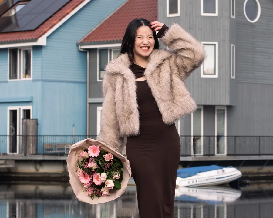 Een spontaan moment voor de kleurrijke huizen