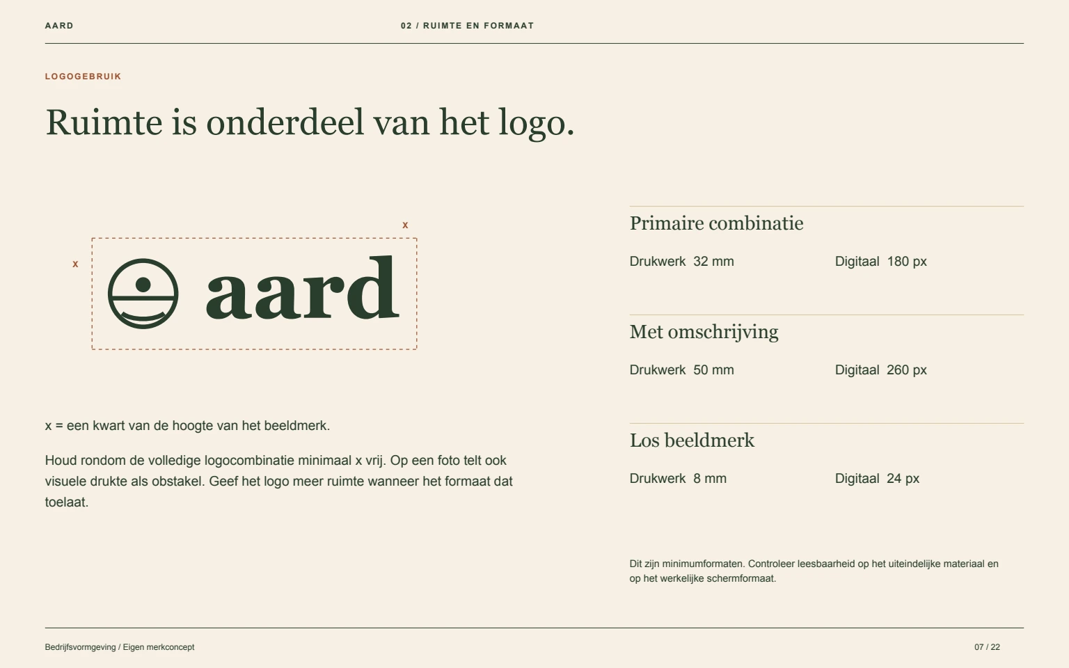 AARD: Vrije ruimte en minimumformaten