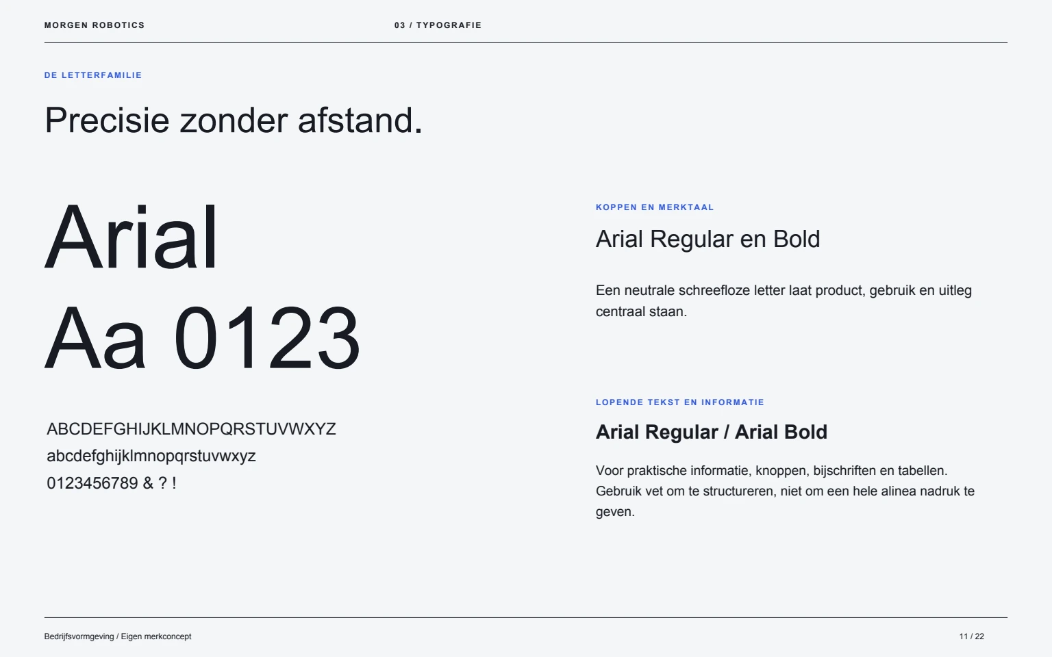 MORGEN Robotics: Typografie