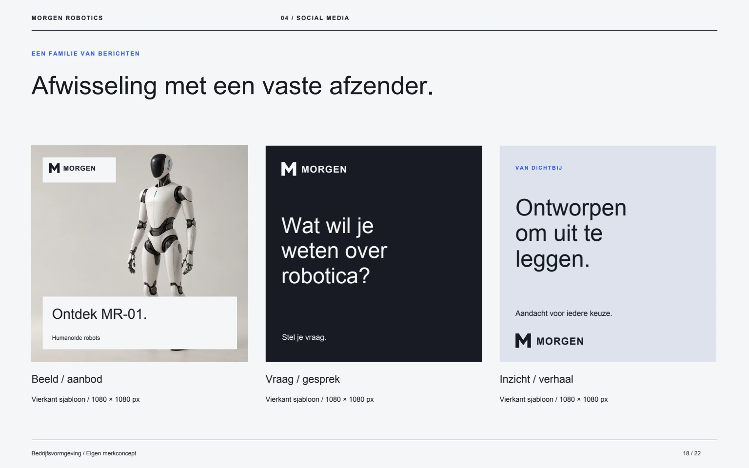 MORGEN Robotics: Socialmediasjablonen